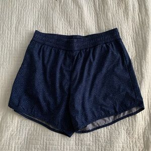Women’s athletic active shorts blue cheetah print